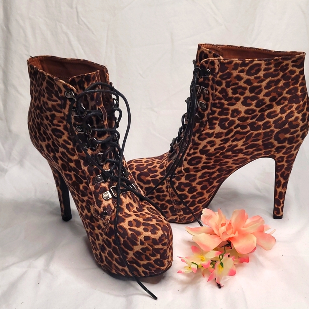 Animal Print Sz10 A.co Ankle boots
